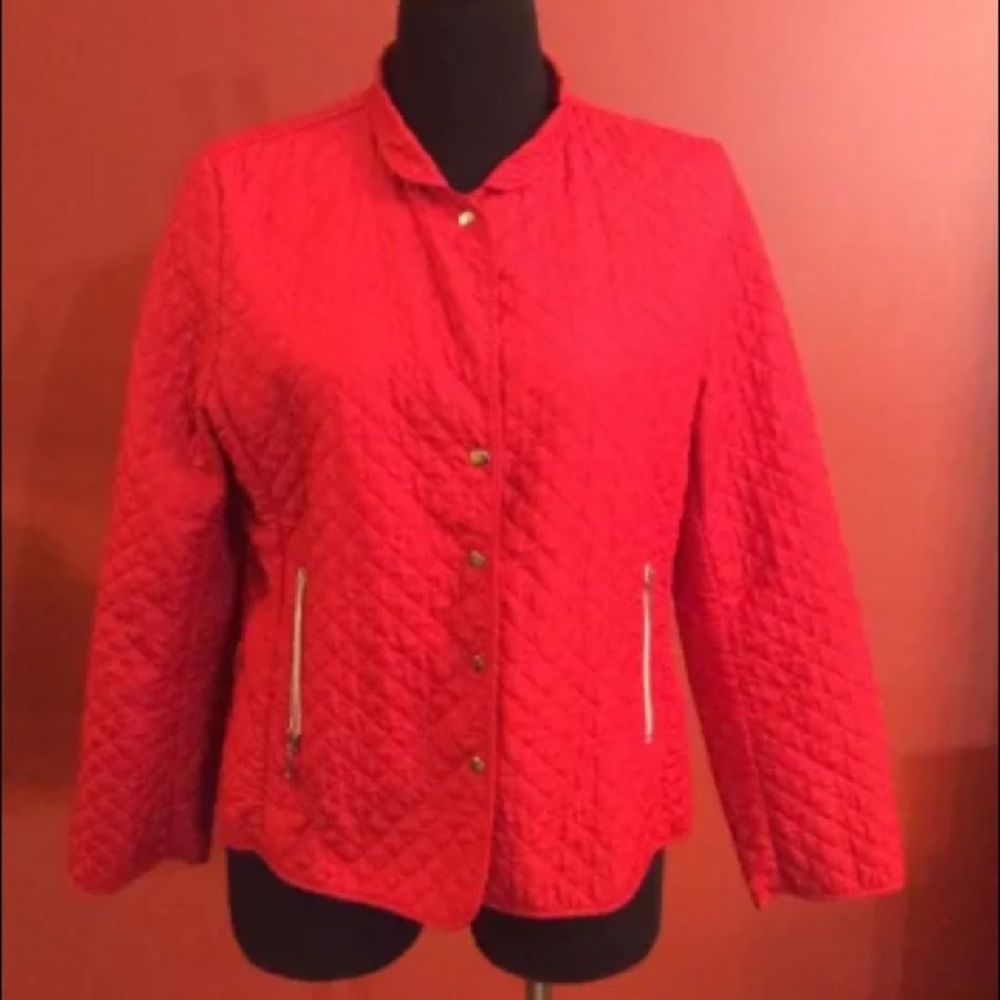 Versailles Women’s Red Quilted Jacket Size Large